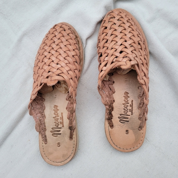 Handmade Woven Leather Huarache Mules 8 - Picture 3 of 7